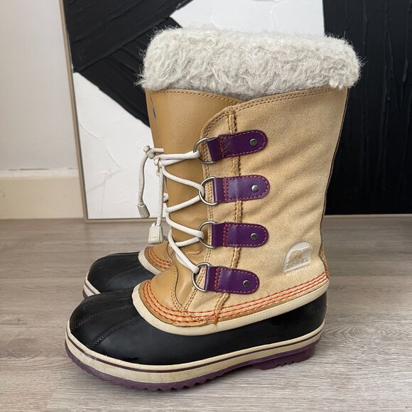 Girl's SOREL Joan Of Artic Lace-Up Waterproof Winter Snow Boots Youth Size 3 - Picture 5 of 9